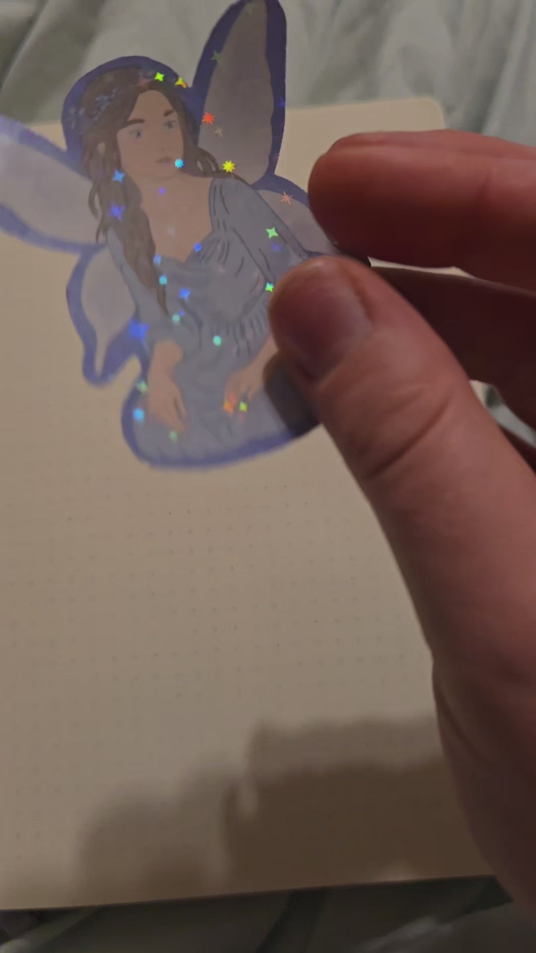Holographic Blue Flower Fairy Sticker Die-Cut