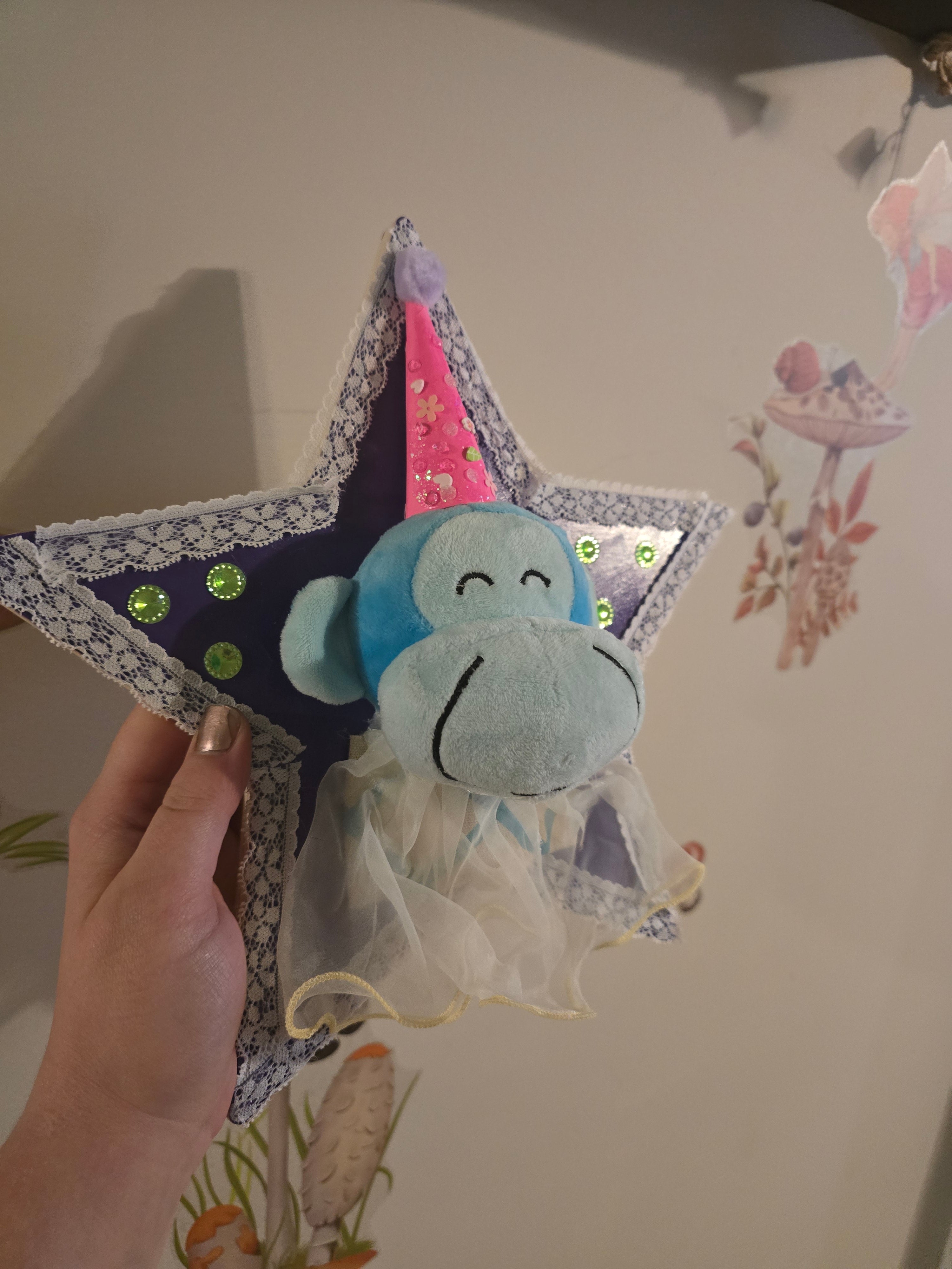 Plushie Taxidermy Blue Party Monkey