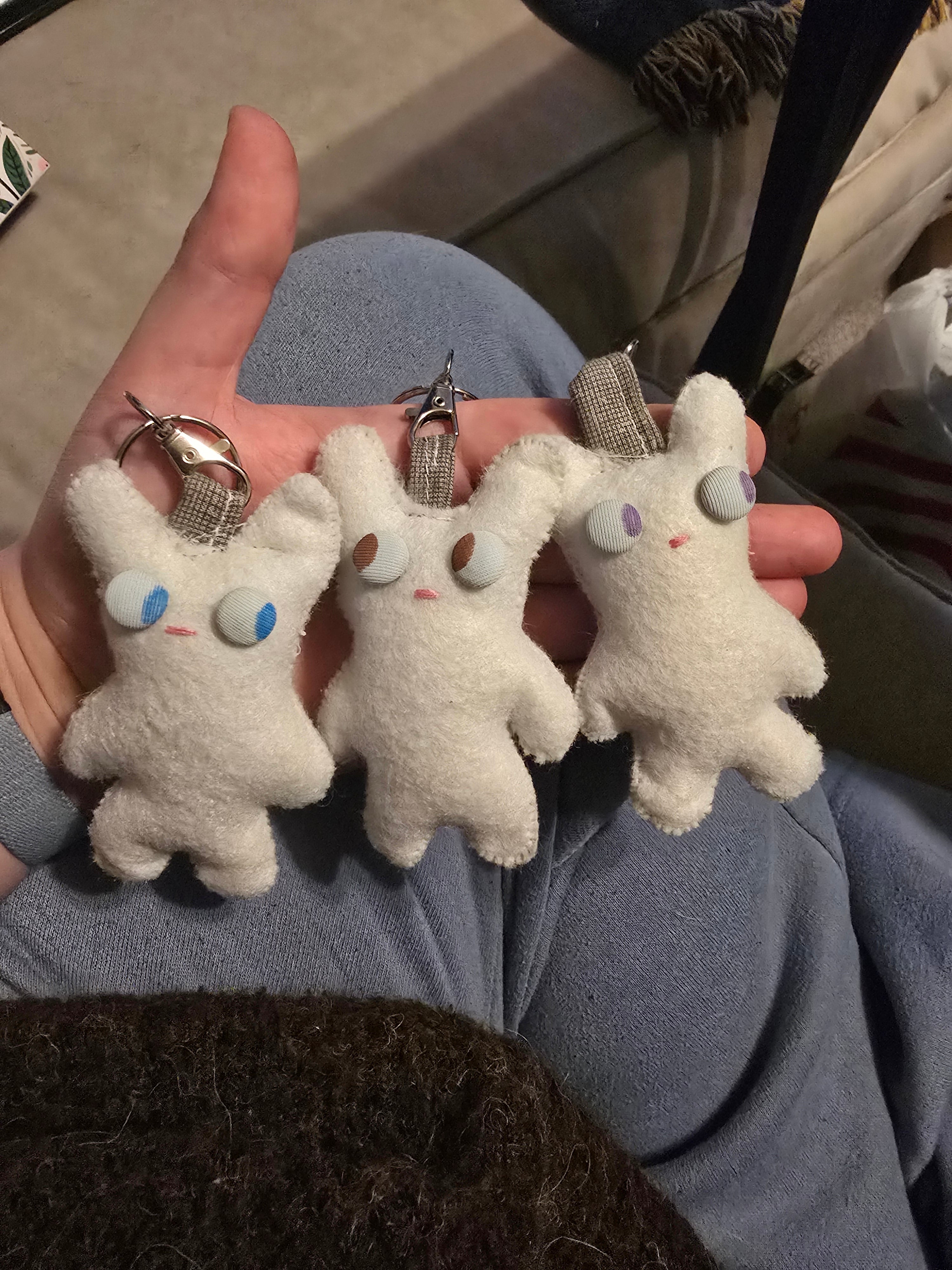 Mystery Handsewn Felt Bunny Keychain Bag Charm