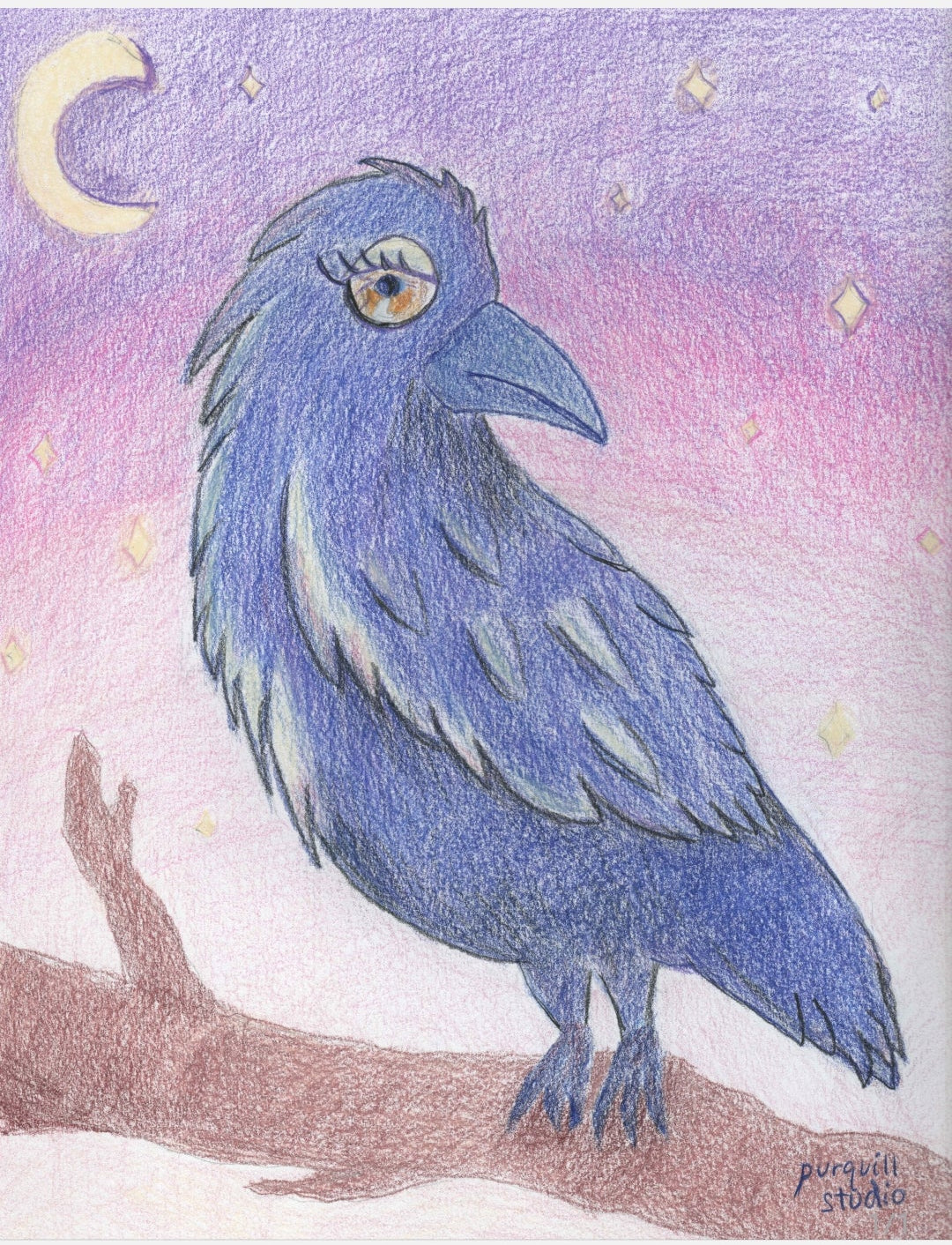 Sassy Raven Art print 5x7